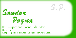 sandor pozna business card